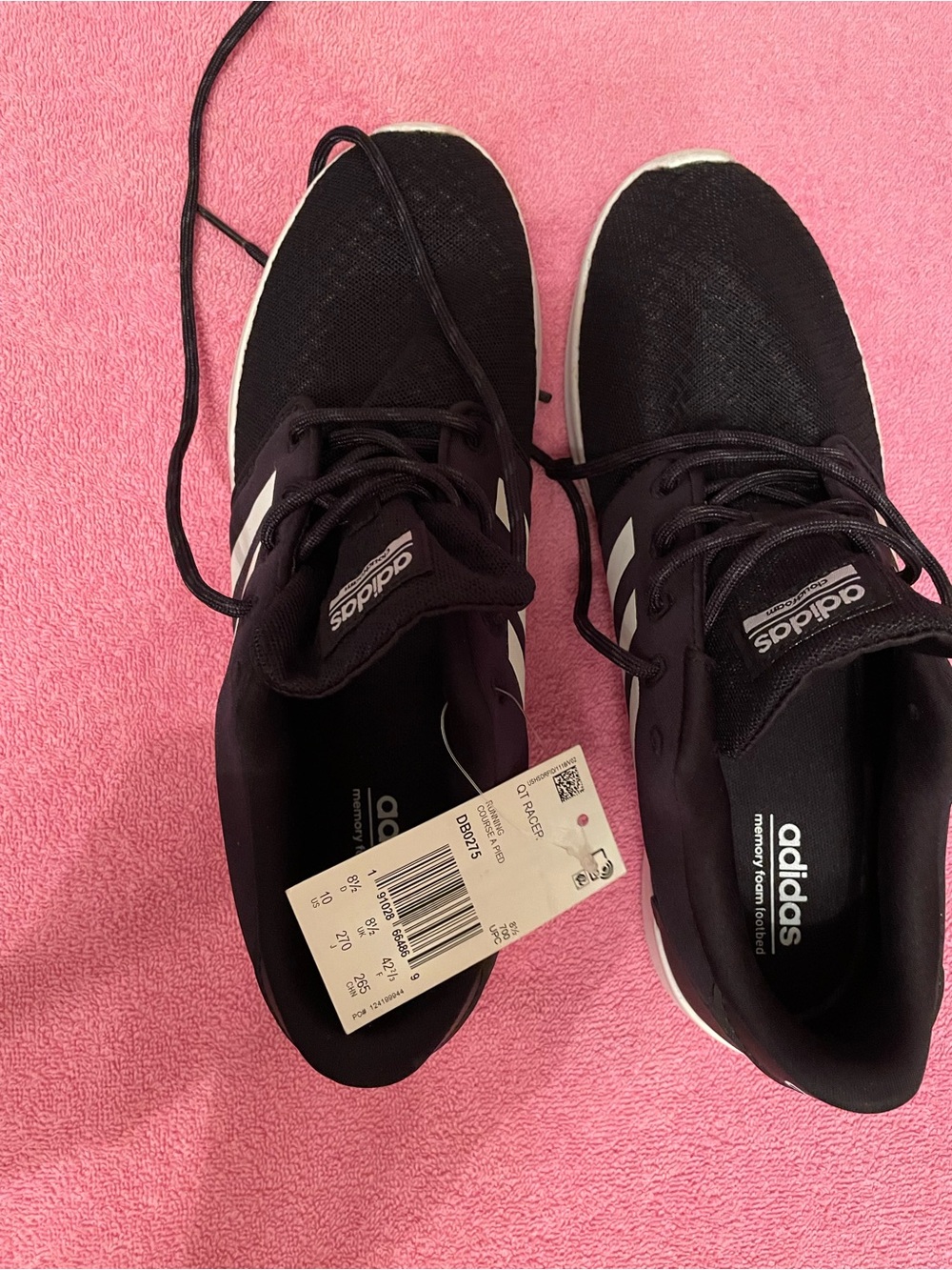 adidas Women’s Black Sneakers with White Stripes